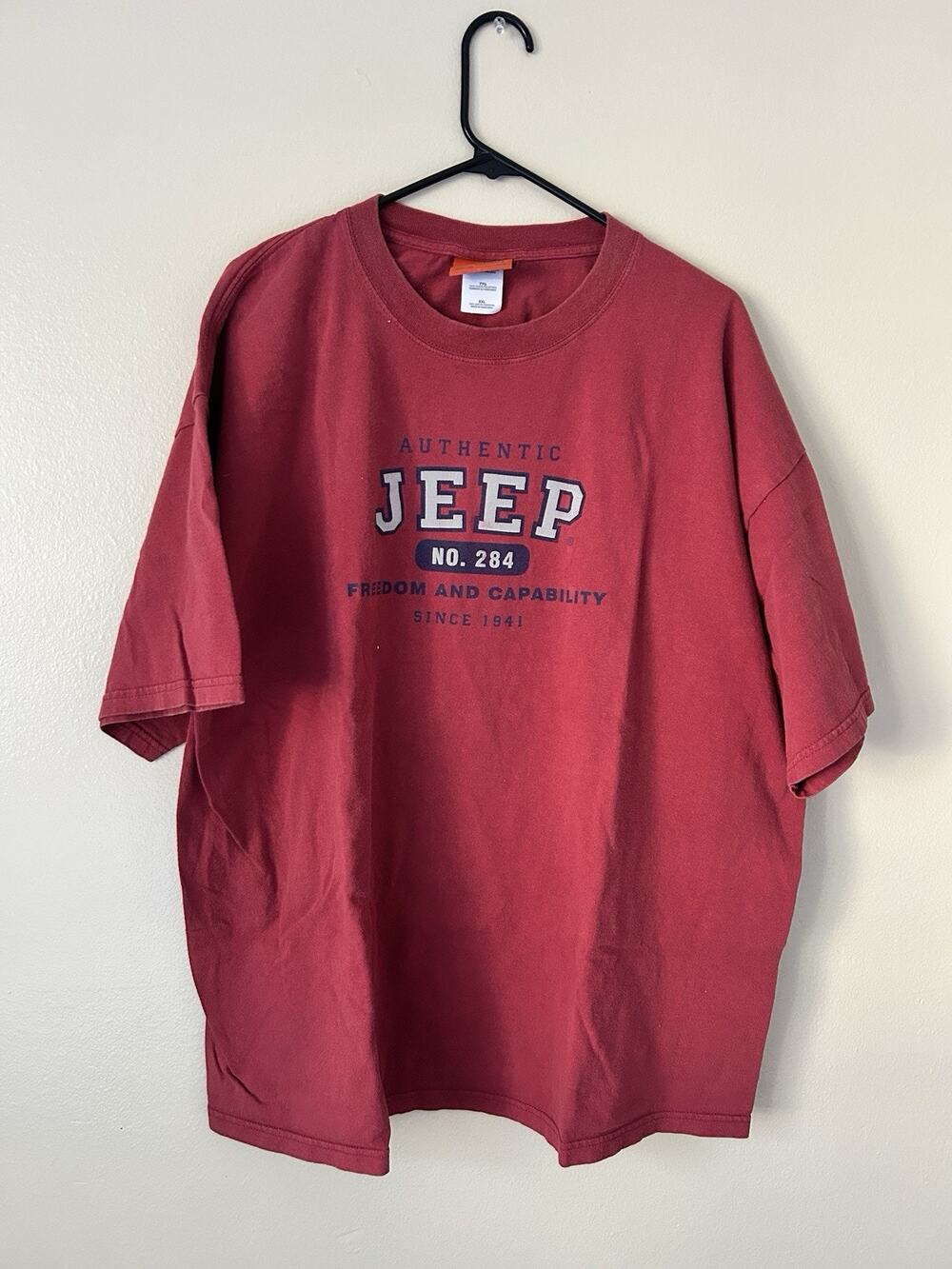 Vintage Y2K Jeep Red Graphic Tee Shirt No. 284 Freedom & Capability Size XXL